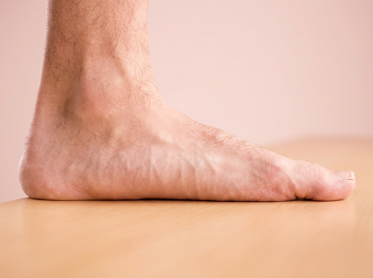 Illustration of Flat Feet — Collapsed arches causing pain, fatigue, and alignment issues throughout your body.