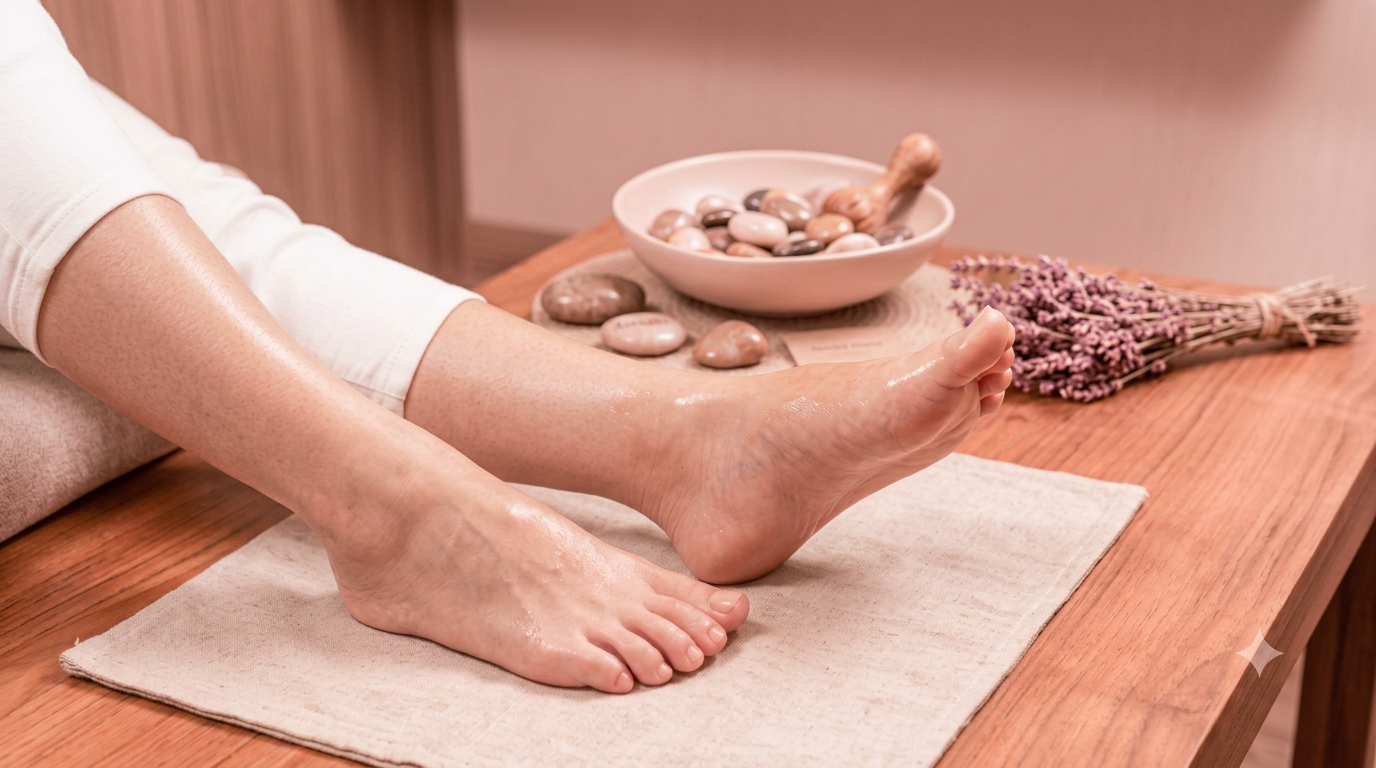 Illustration of Skin & Nails — Fungal infections, athlete's foot, toenail conditions, and everyday skin health.
